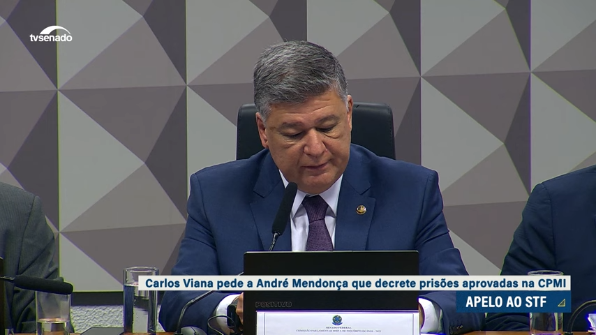 Presidente da CPMI do INSS, Carlos Viana cobra STF sobre decreto de prisões aprovadas na comissão