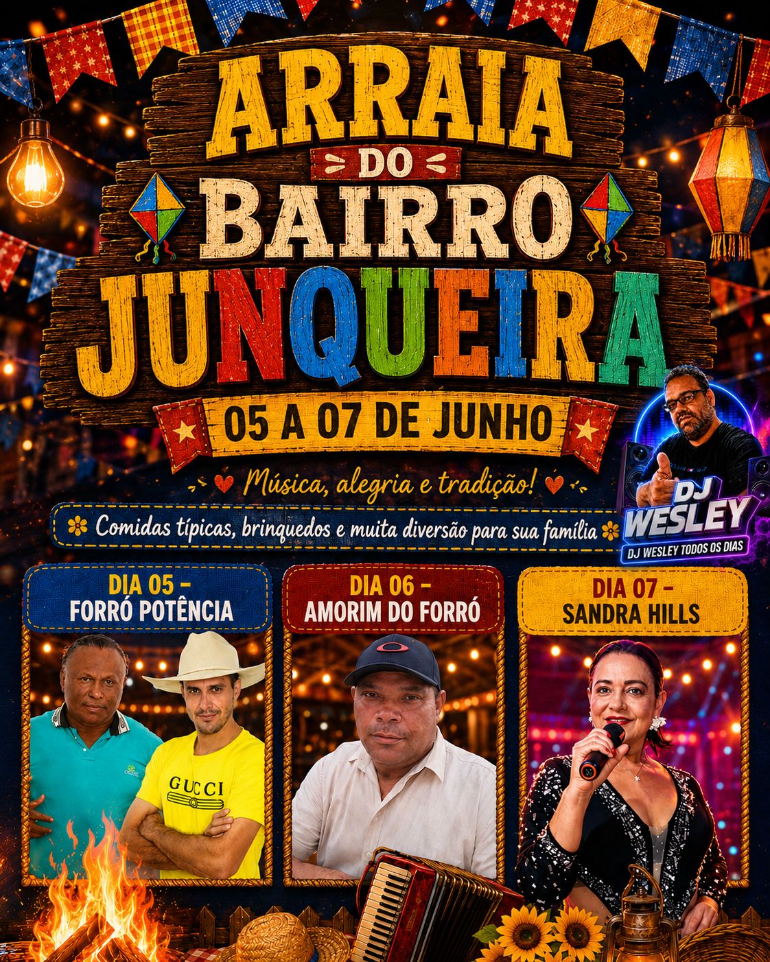 Bairro Junqueira realiza tradicional arraiá com três dias de festa e atrações musicais