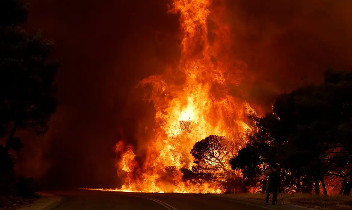 Incêndios florestais devastam diversas áreas da Grécia
