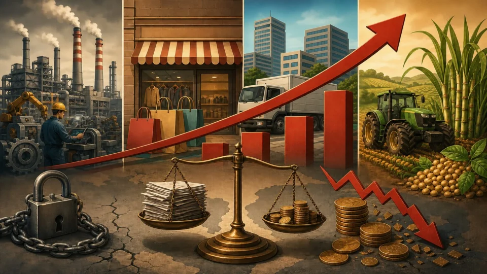 Recuperações judiciais disparam no Brasil, entenda o impacto da crise em setores estratégicos da economia e como as empresas estão tentando sobreviver