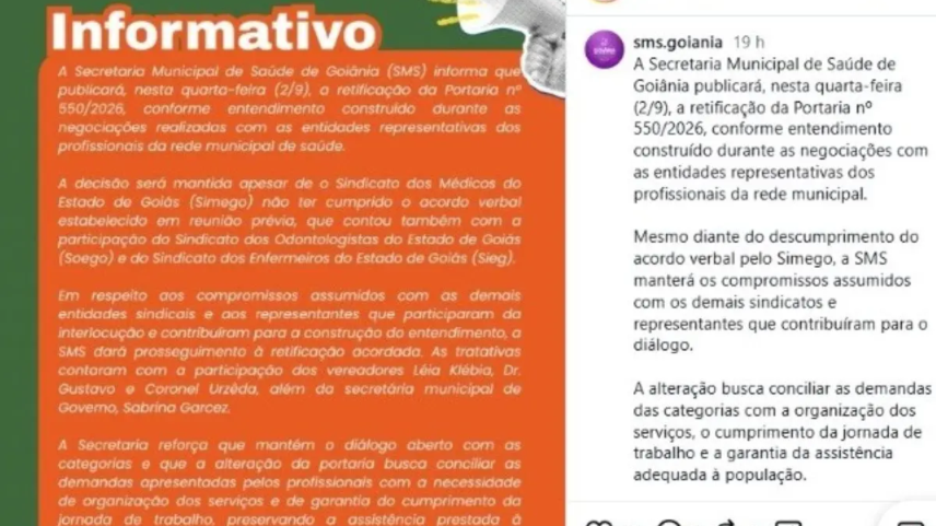 SMS abre diálogo sobre jornada de trabalho enquanto médicos aprovam indicativo de greve para a próxima segunda-feira